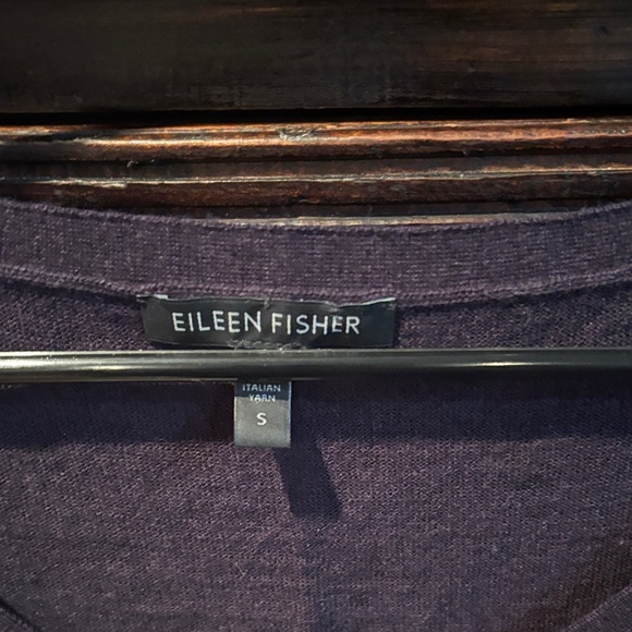 Eileen Fisher Merino Wool Purple Sequin Tank Top Shell Scoop Neck Size Small - Picture 3 of 4